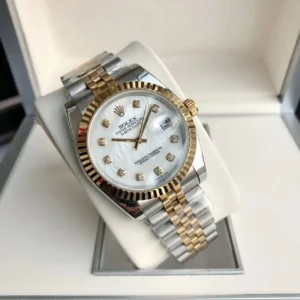 Couple Watches Rolex Datejust 36/28mm RG/SS Jub White/Dial