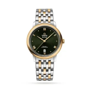Omega De Ville Men Automatic Green Stainless Steel 18ct Gold Watch O42420402010001