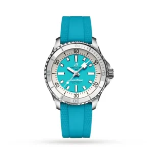 breitling superocean unisex automatic turquoise rubber watch a17377211c1s1
