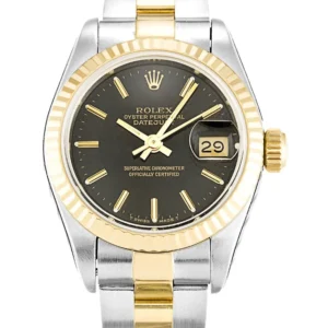 rolex lady datejust 26mm black dial 69173