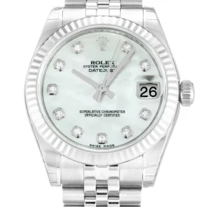 Rolex Lady-Datejust 31mm Mother of Pearl White Dial 178274