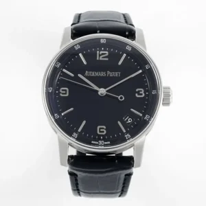 watch Audemars Piguet CODE 11.59 Blue Dial Three-Hand Automatic Watch 41mm Stainless Steel Case with Black Leather Strap